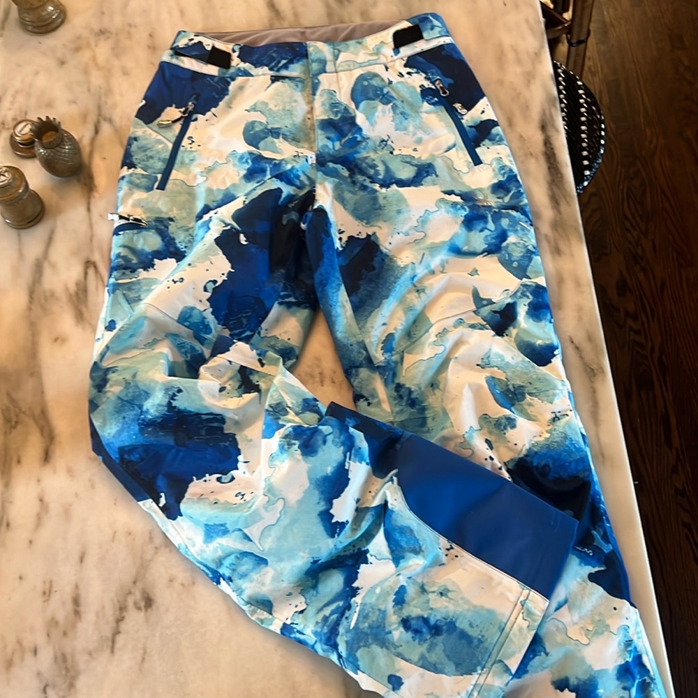 Spyder women’s snow pants blue and white size small